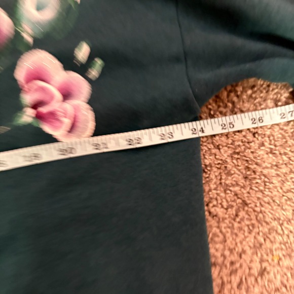 Vintage Jerzees Floral Embroidered Cardigan Green Button Up Cozy Cottagecore - Picture 6 of 11